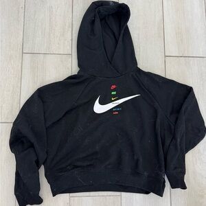 Nike Black Hoodie with Multicolor Logo